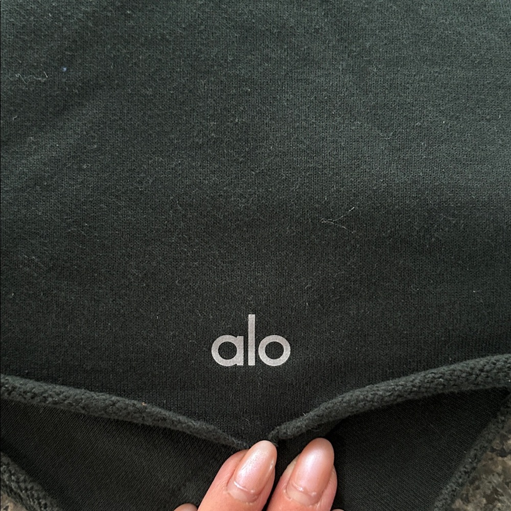 ALO Yoga Dark Green Cropped Hoodie